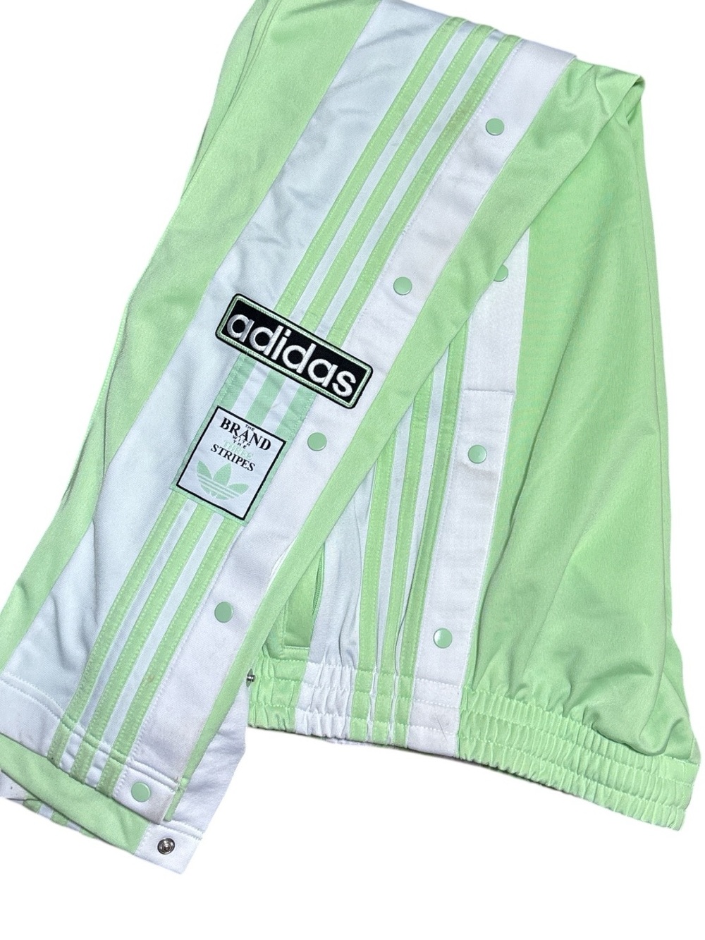 adidas adibreak Mint Green Track Pants with White Side Stripes and Logo Patch S - Picture 3 of 9